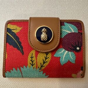 Spartina 449 Red and Brown Wallet with Tropical Flair